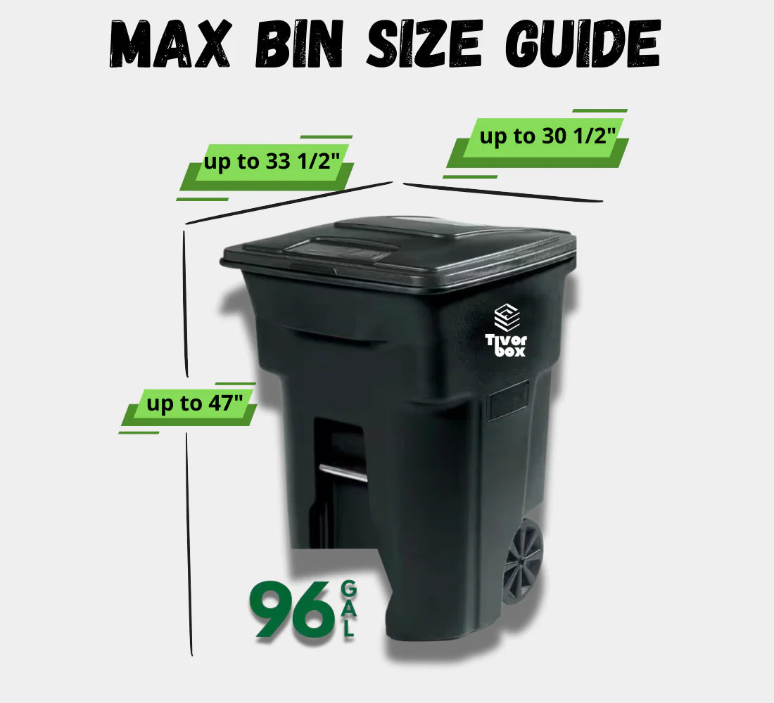 Outdoor Trash Can Enclosure – Weatherproof Garbage Bin Storage Shed, Fits 96 Gallon Bins, PVC & Composite Panels